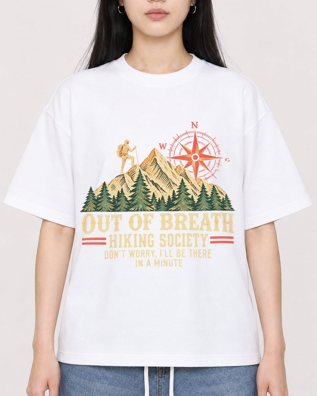 Mockup Boxy Heavyweight Tee White female close-up 01
