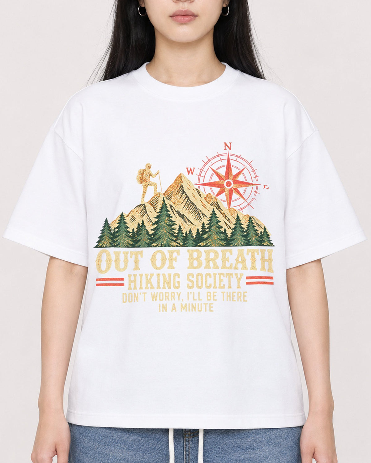 Mockup Boxy Heavyweight Tee White female close-up 01