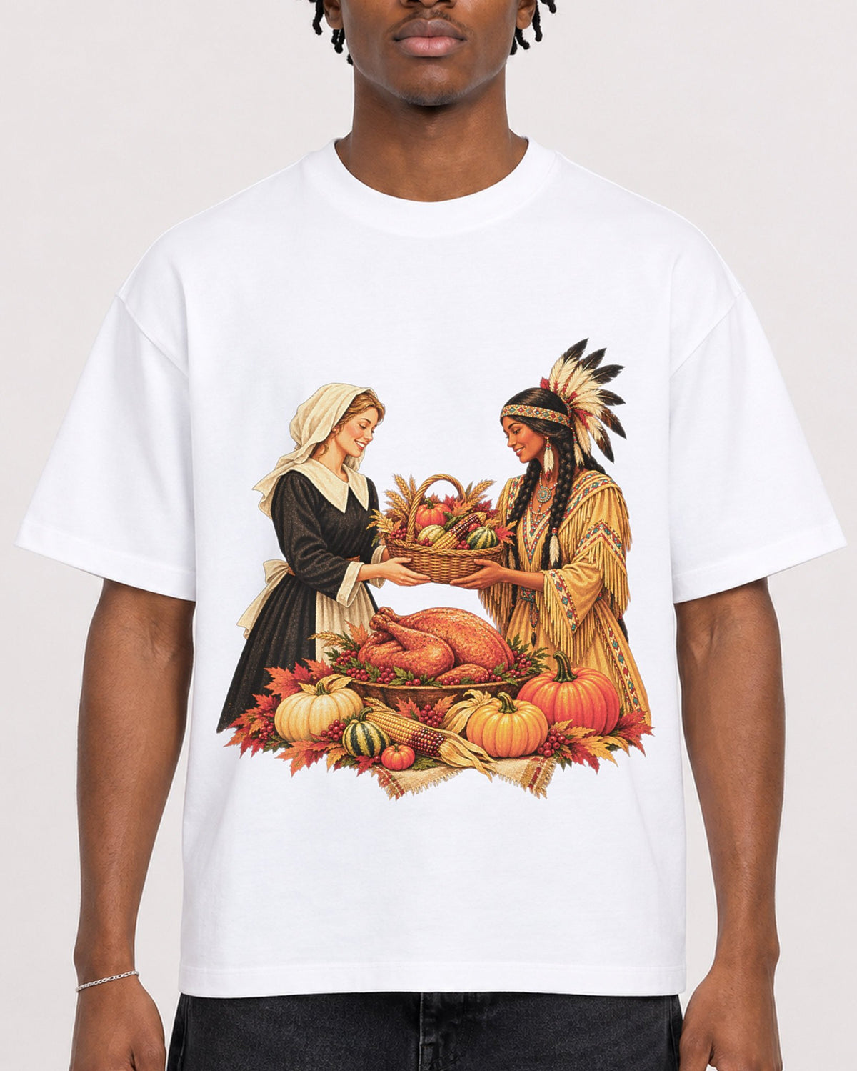 Mockup Boxy Heavyweight Tee White male close-up 05