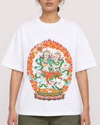 Mockup Boxy Heavyweight Tee White female close-up 17