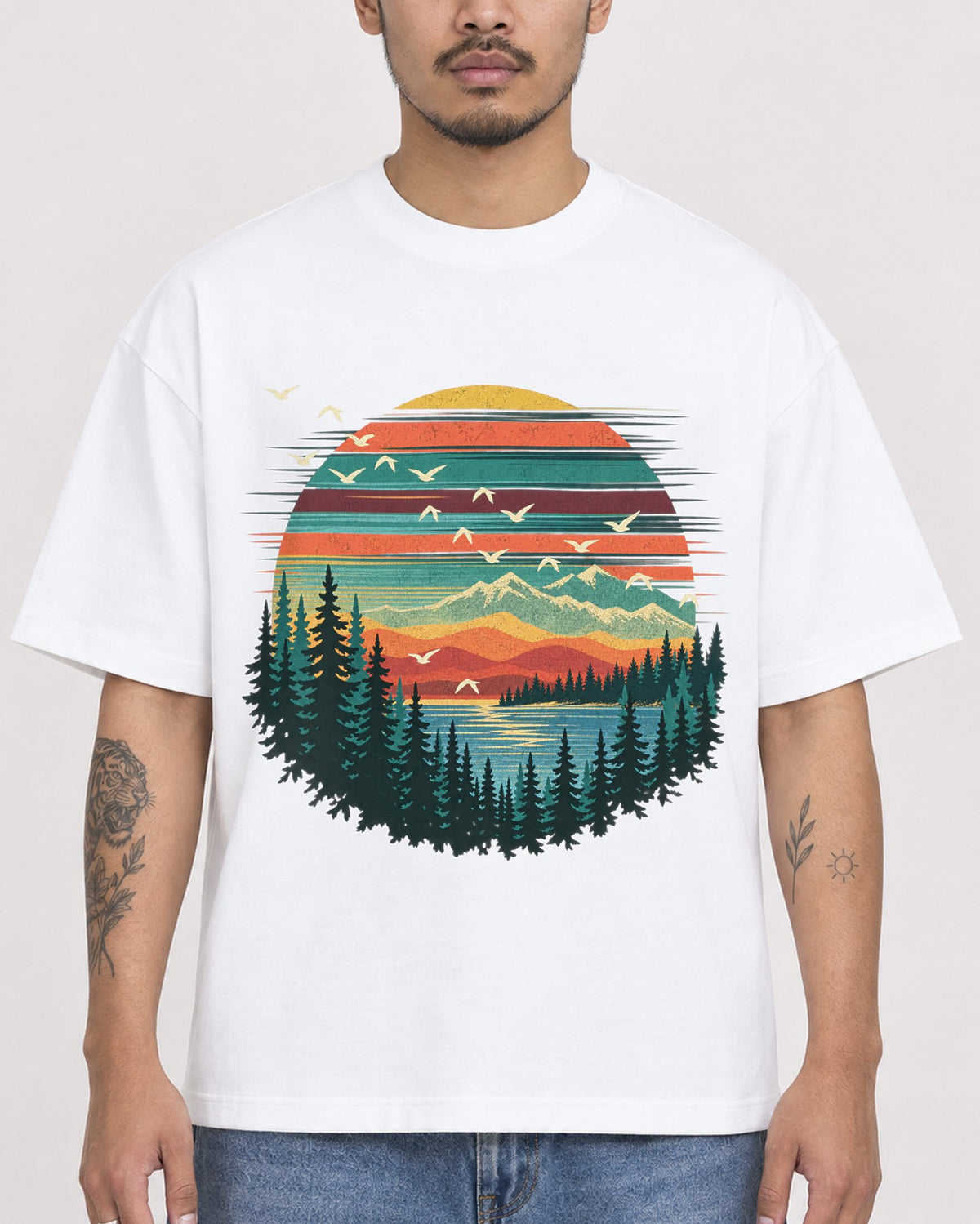 Mockup Boxy Heavyweight Tee White male close-up 12