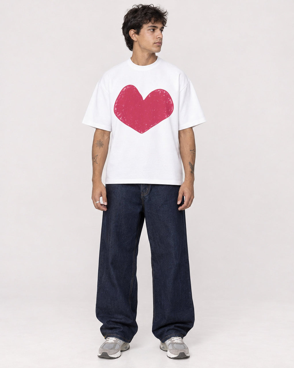 Mockup Boxy Heavyweight Tee White male full-body 06