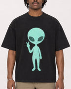 Mockup Boxy Heavyweight Tee Black male close-up 04