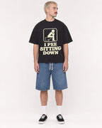 Mockup Boxy Heavyweight Tee Black male full-body 39