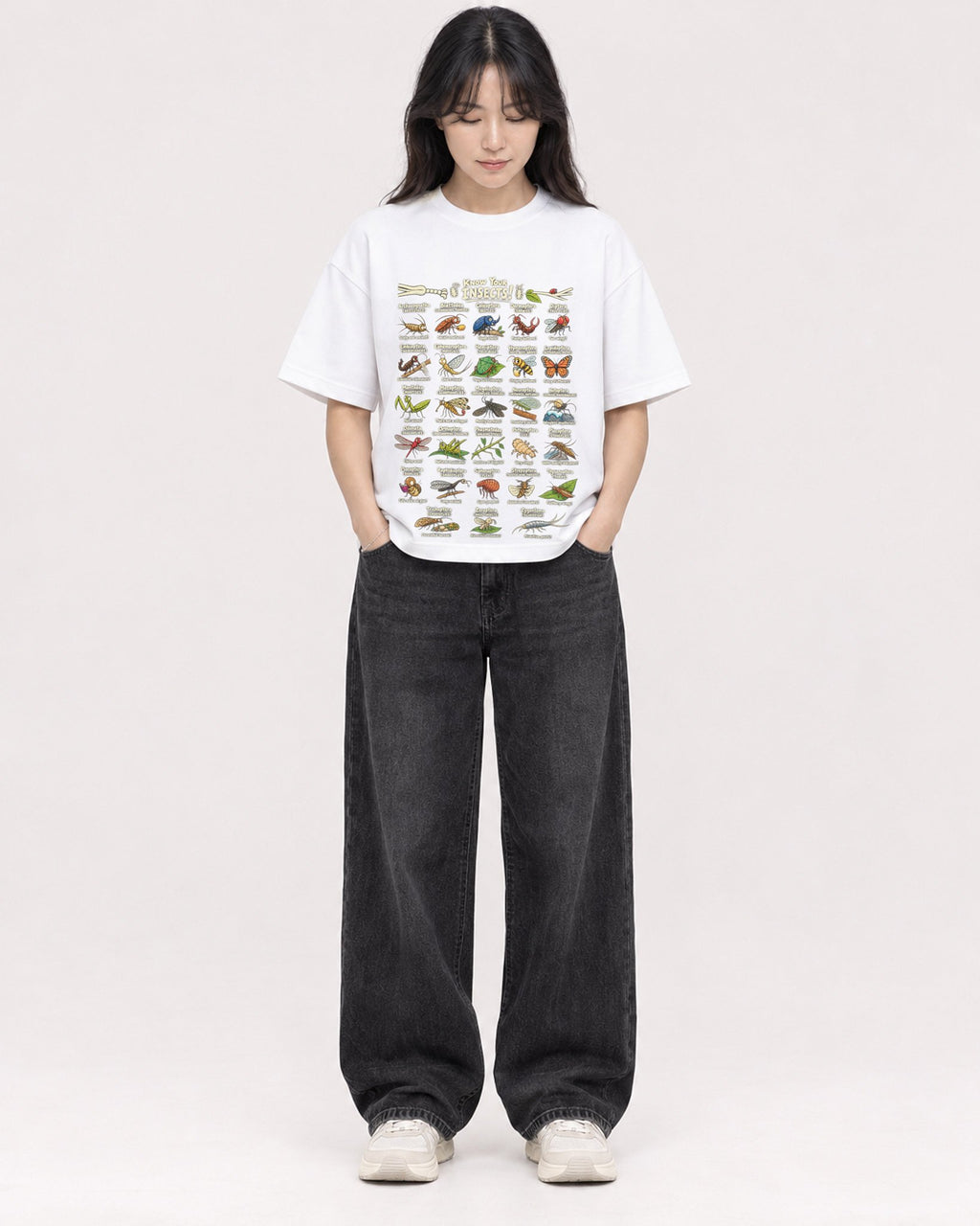 Mockup Boxy Heavyweight Tee White female full-body 13