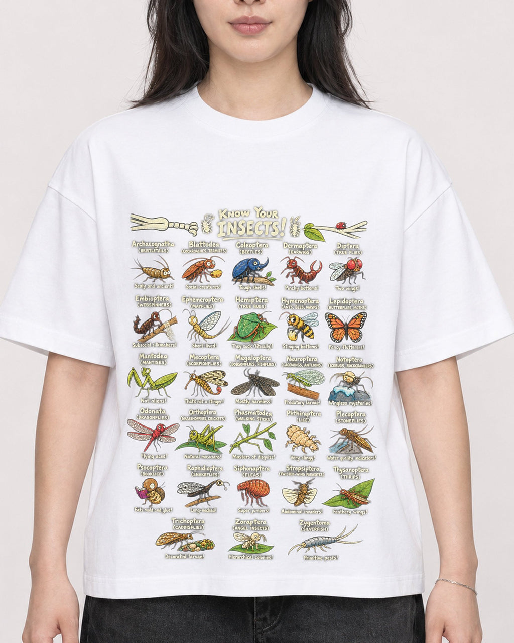 Mockup Boxy Heavyweight Tee White female close-up 13