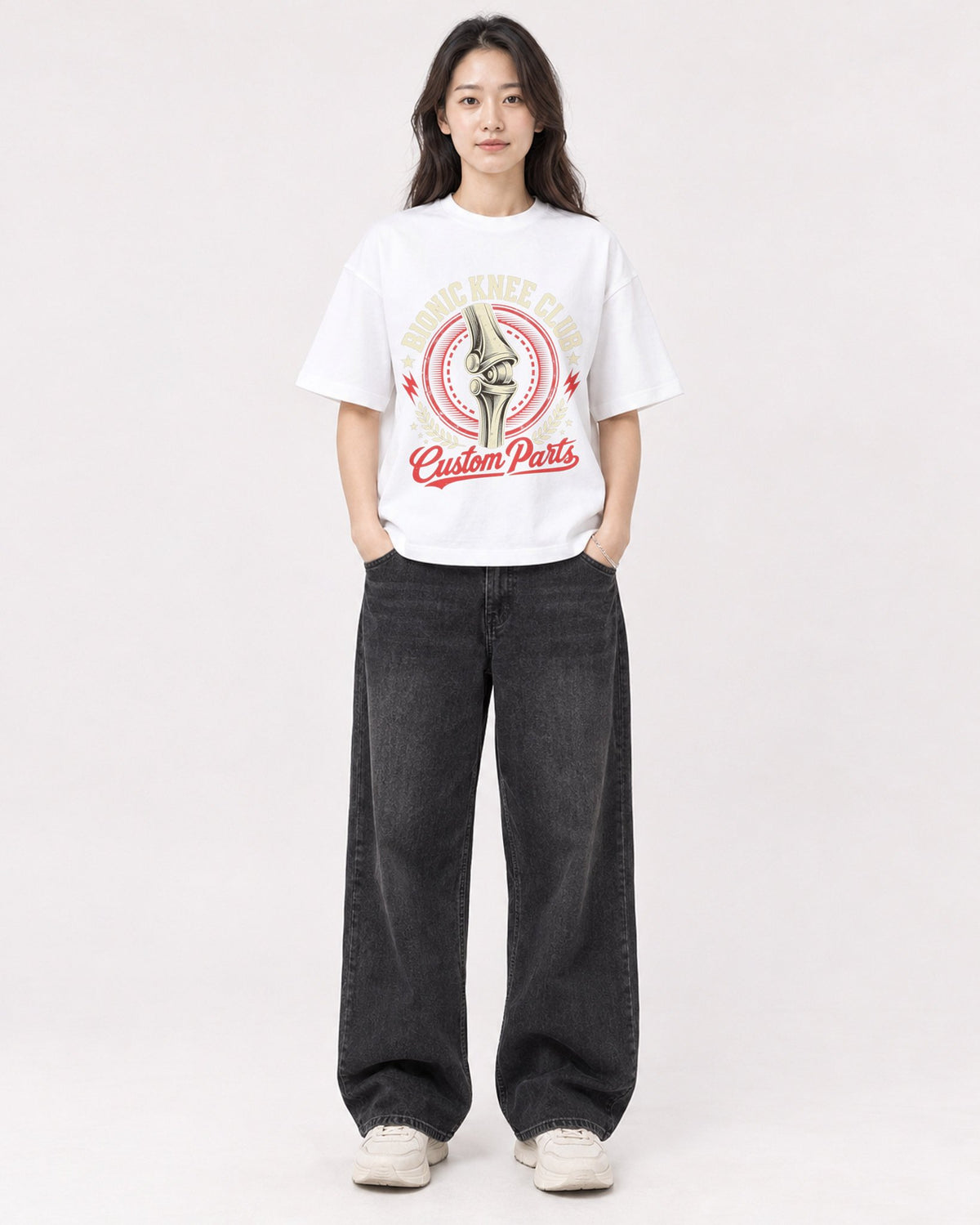 Mockup Boxy Heavyweight Tee White female full-body 03
