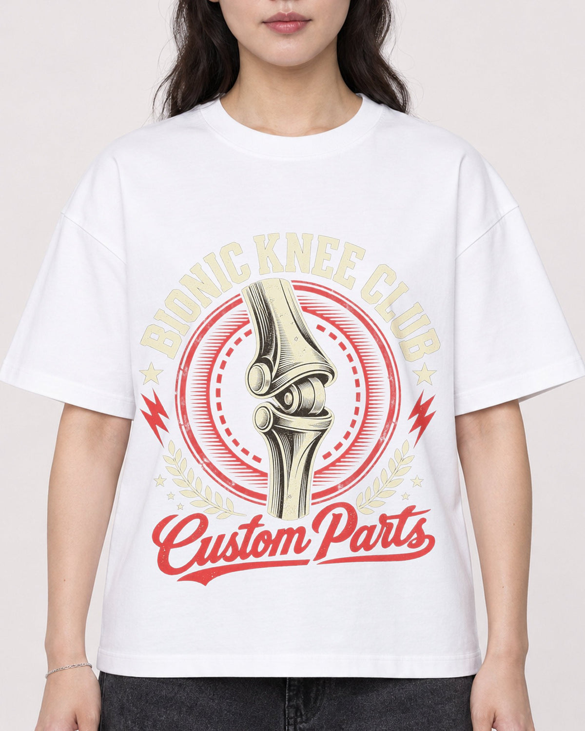 Mockup Boxy Heavyweight Tee White female close-up 03