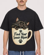 Mockup Boxy Heavyweight Tee Black male close-up 19