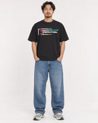 Mockup Boxy Heavyweight Tee Black male full-body 02