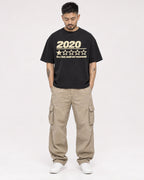 Mockup Boxy Heavyweight Tee Black male full-body 12