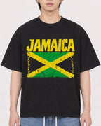 Mockup Boxy Heavyweight Tee Black male close-up 11