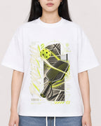 Mockup Boxy Heavyweight Tee White female close-up 01