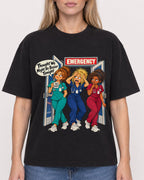 Mockup Boxy Heavyweight Tee Black female close-up 08
