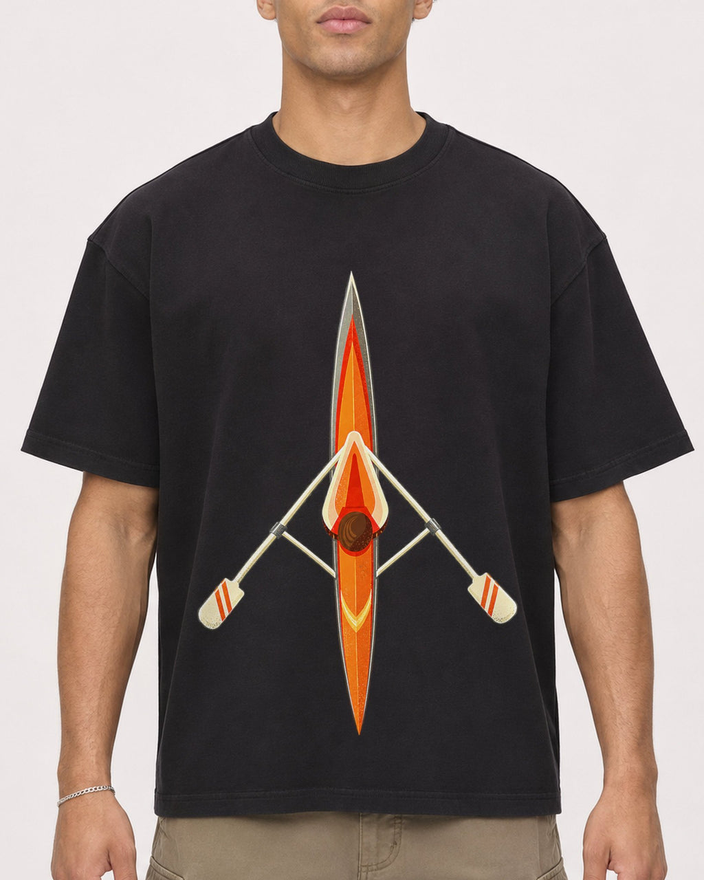 Mockup Boxy Heavyweight Tee Black male close-up 20