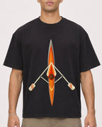 Mockup Boxy Heavyweight Tee Black male close-up 20