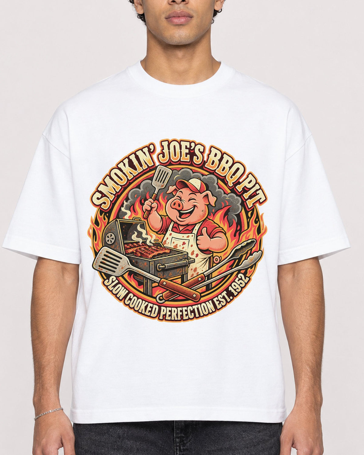 Mockup Boxy Heavyweight Tee White male close-up 10