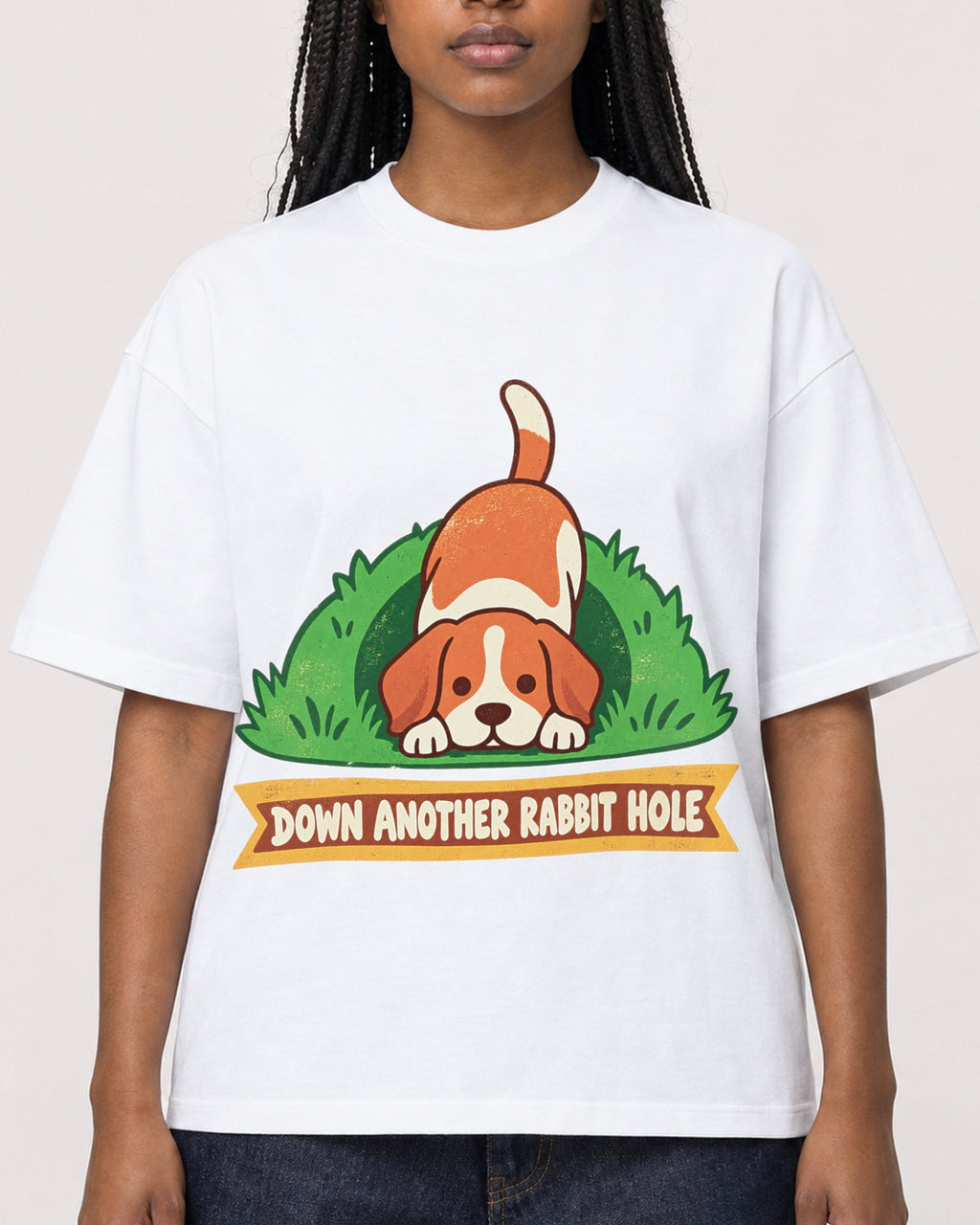 Mockup Boxy Heavyweight Tee White female close-up 04