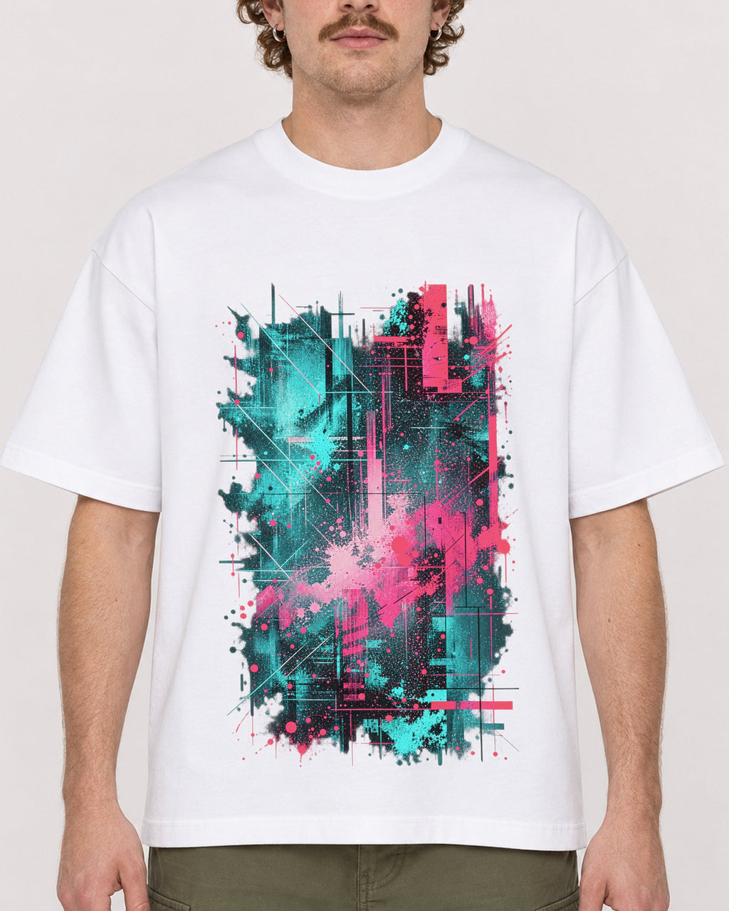 Mockup Boxy Heavyweight Tee White male close-up 09