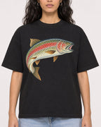 Mockup Boxy Heavyweight Tee Black female close-up 07