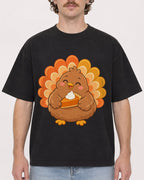 Mockup Boxy Heavyweight Tee Black male close-up 09