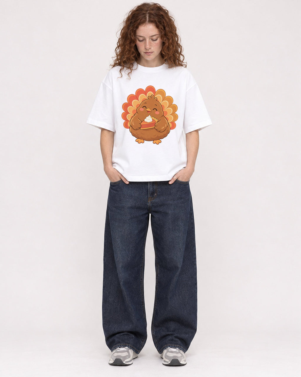 Mockup Boxy Heavyweight Tee White female full-body 09