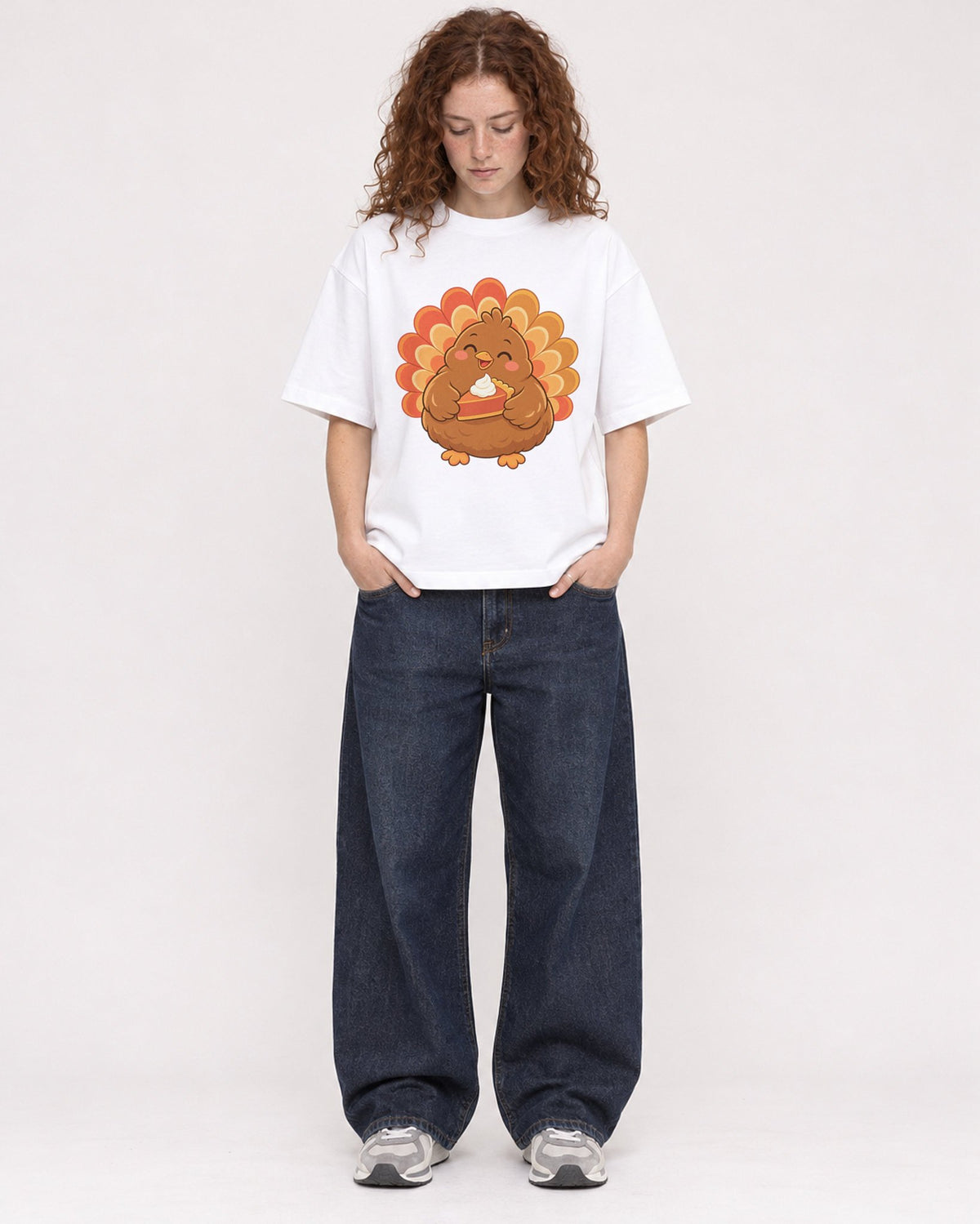 Mockup Boxy Heavyweight Tee White female full-body 09