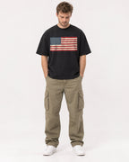 Mockup Boxy Heavyweight Tee Black male full-body 08