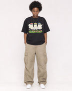Mockup Boxy Heavyweight Tee Black female full-body 14