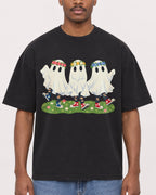 Mockup Boxy Heavyweight Tee Black male close-up 14