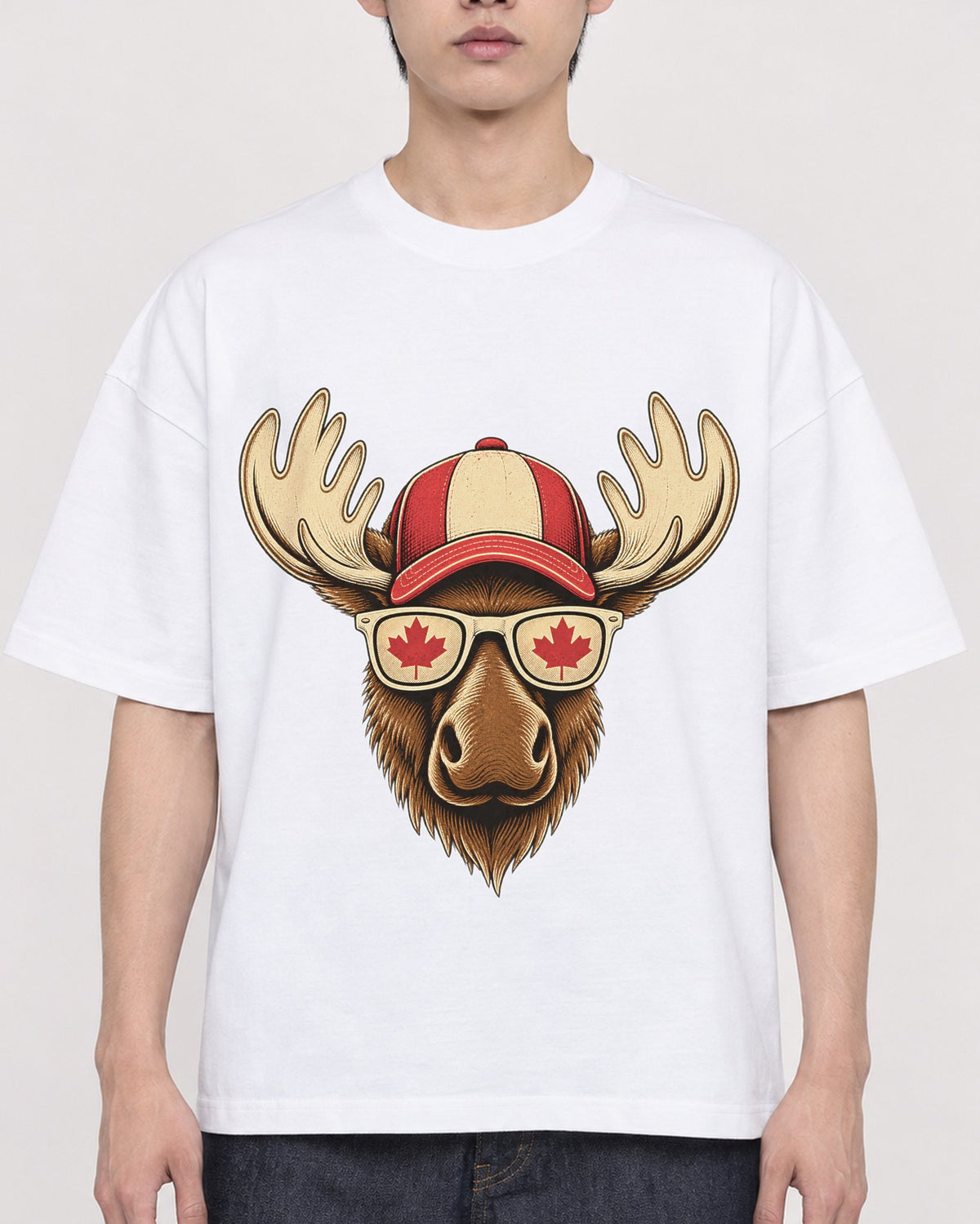 Mockup Boxy Heavyweight Tee White male close-up 31