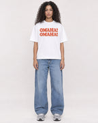 Mockup Boxy Heavyweight Tee White female full-body 10