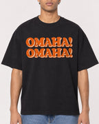 Mockup Boxy Heavyweight Tee Black male close-up 10