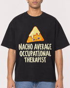 Mockup Boxy Heavyweight Tee Black male close-up 10