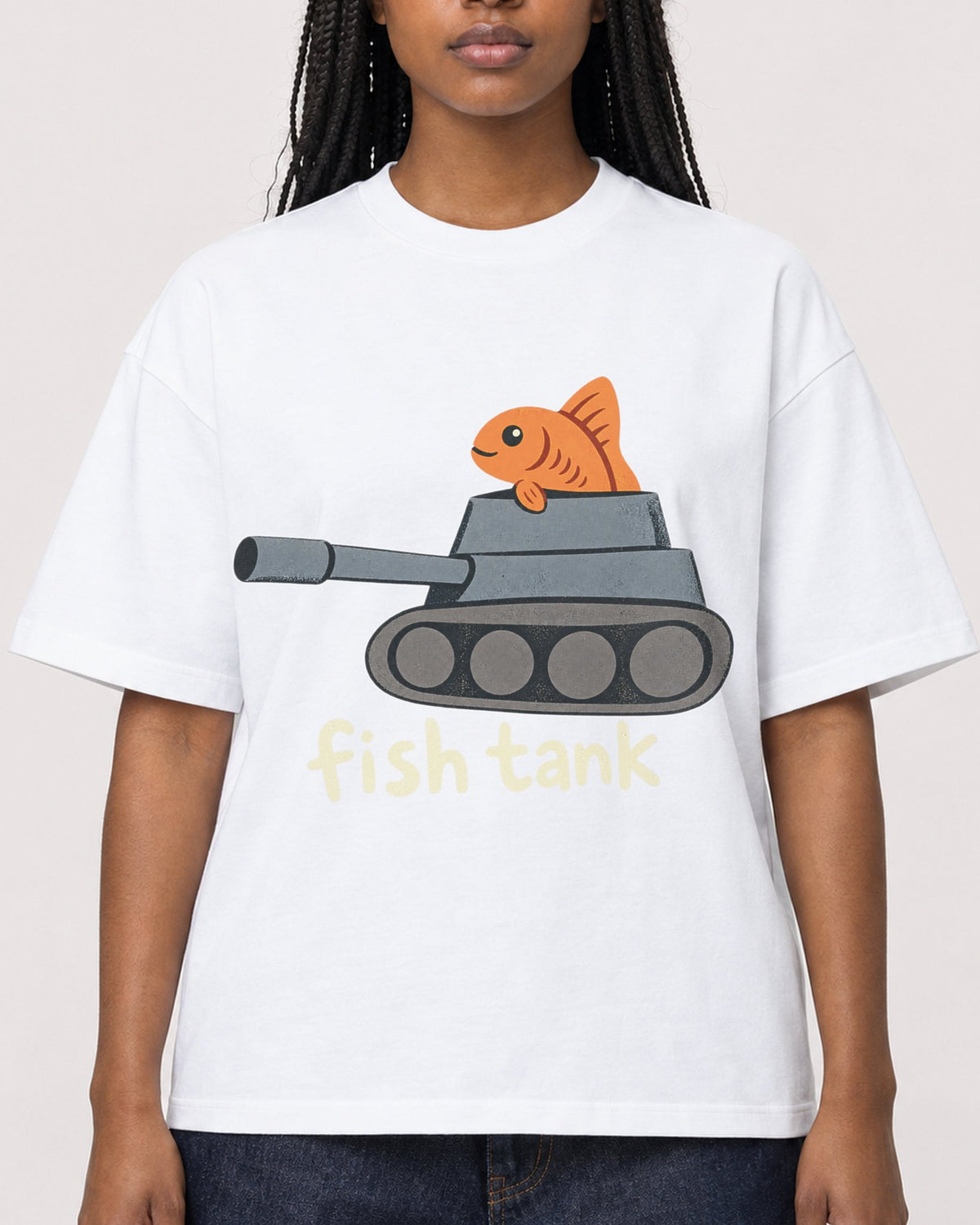 Mockup Boxy Heavyweight Tee White female close-up 04