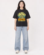 Mockup Boxy Heavyweight Tee Black female full-body 03