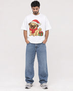 Mockup Boxy Heavyweight Tee White male full-body 07