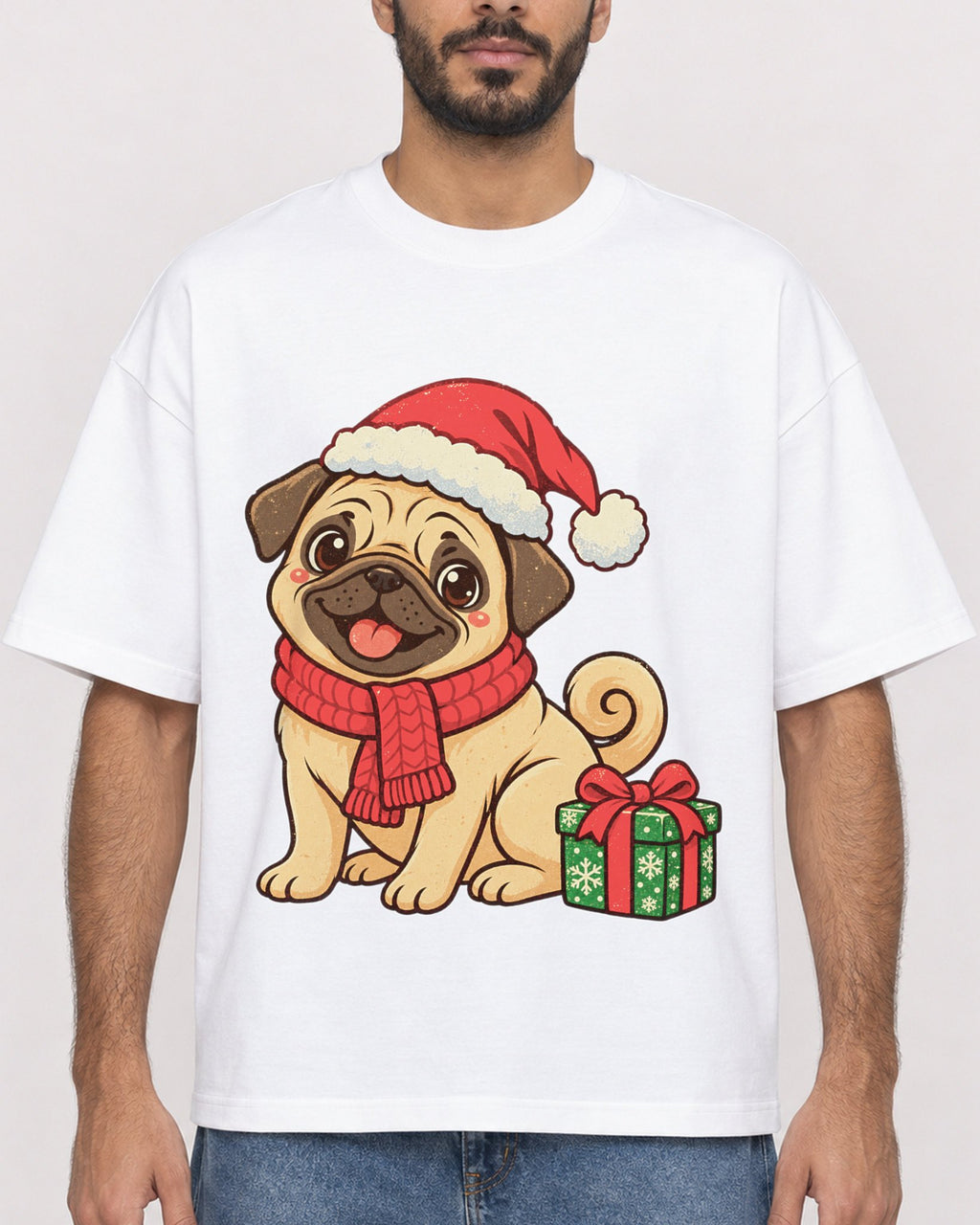 Mockup Boxy Heavyweight Tee White male close-up 07