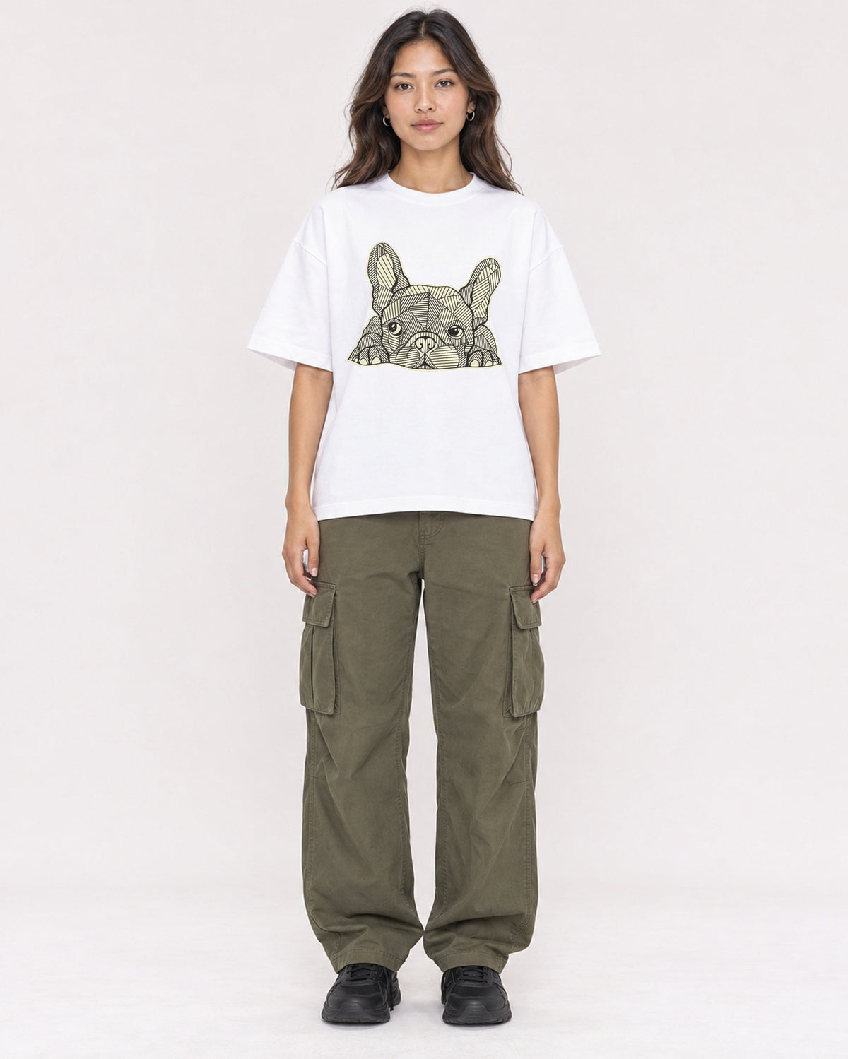 Mockup Boxy Heavyweight Tee White female full-body 02