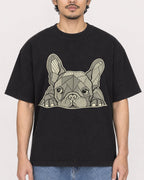 Mockup Boxy Heavyweight Tee Black male close-up 02
