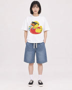 Mockup Boxy Heavyweight Tee White female full-body 11