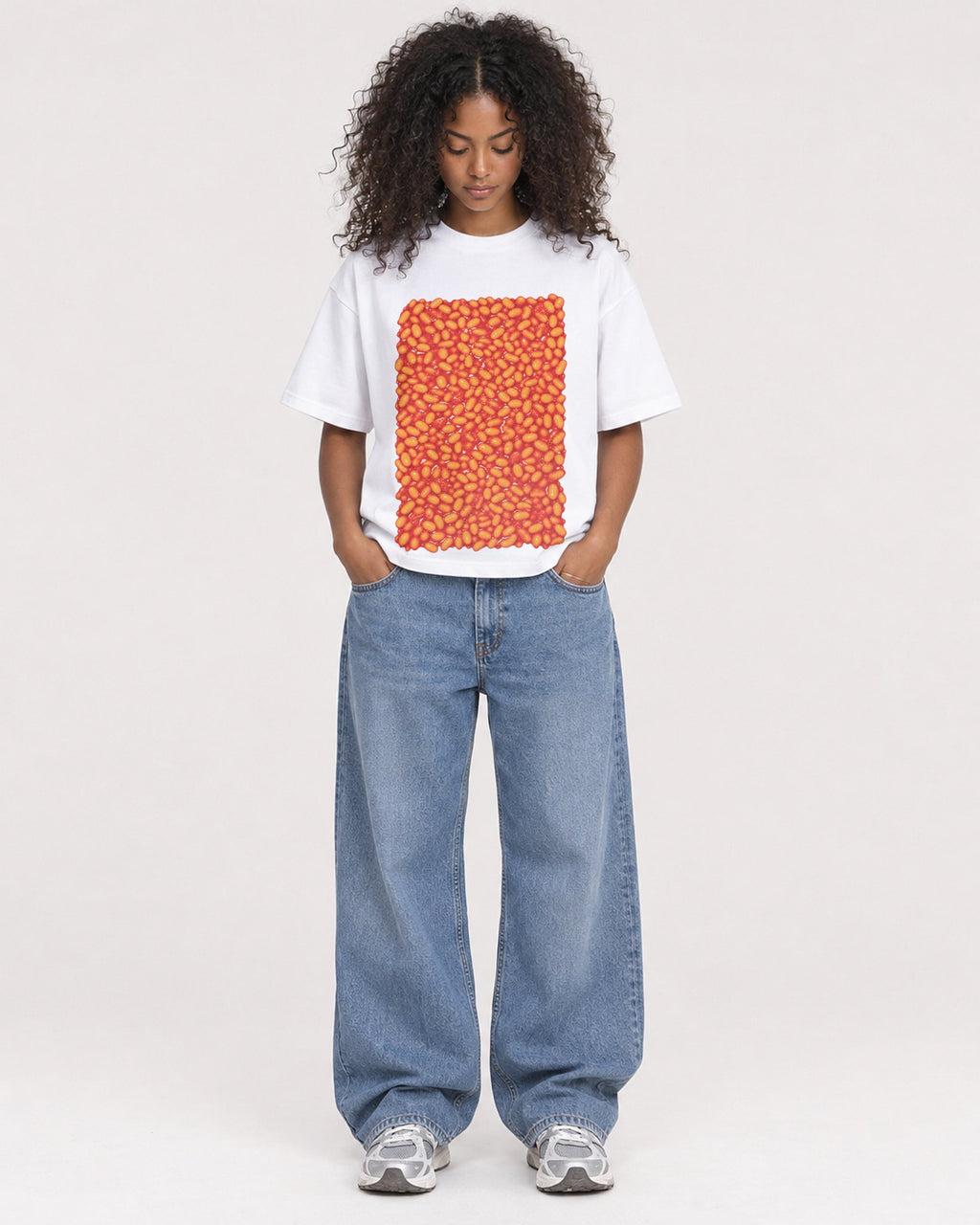 Mockup Boxy Heavyweight Tee White female full-body 05