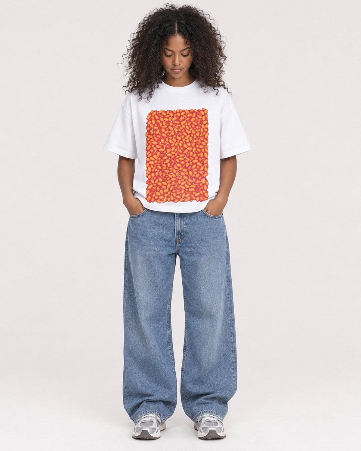 Mockup Boxy Heavyweight Tee White female full-body 05