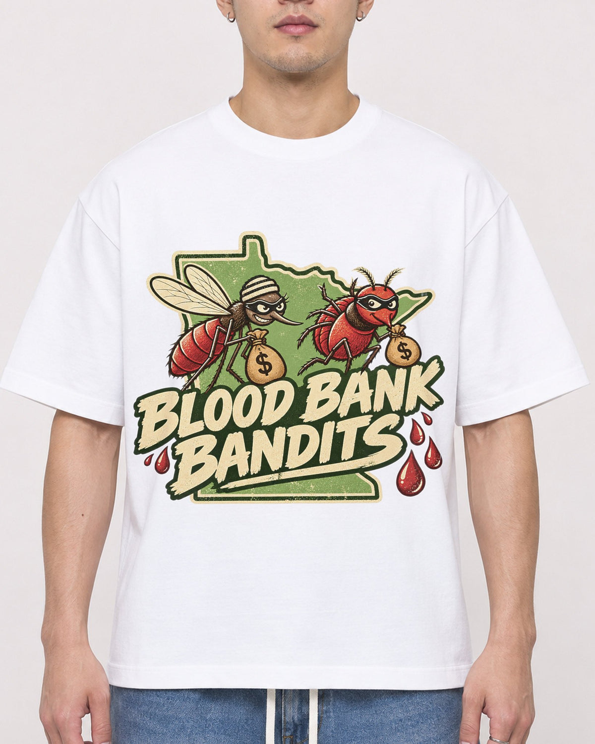Mockup Boxy Heavyweight Tee White male close-up 13