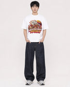 Mockup Boxy Heavyweight Tee White male full-body 01