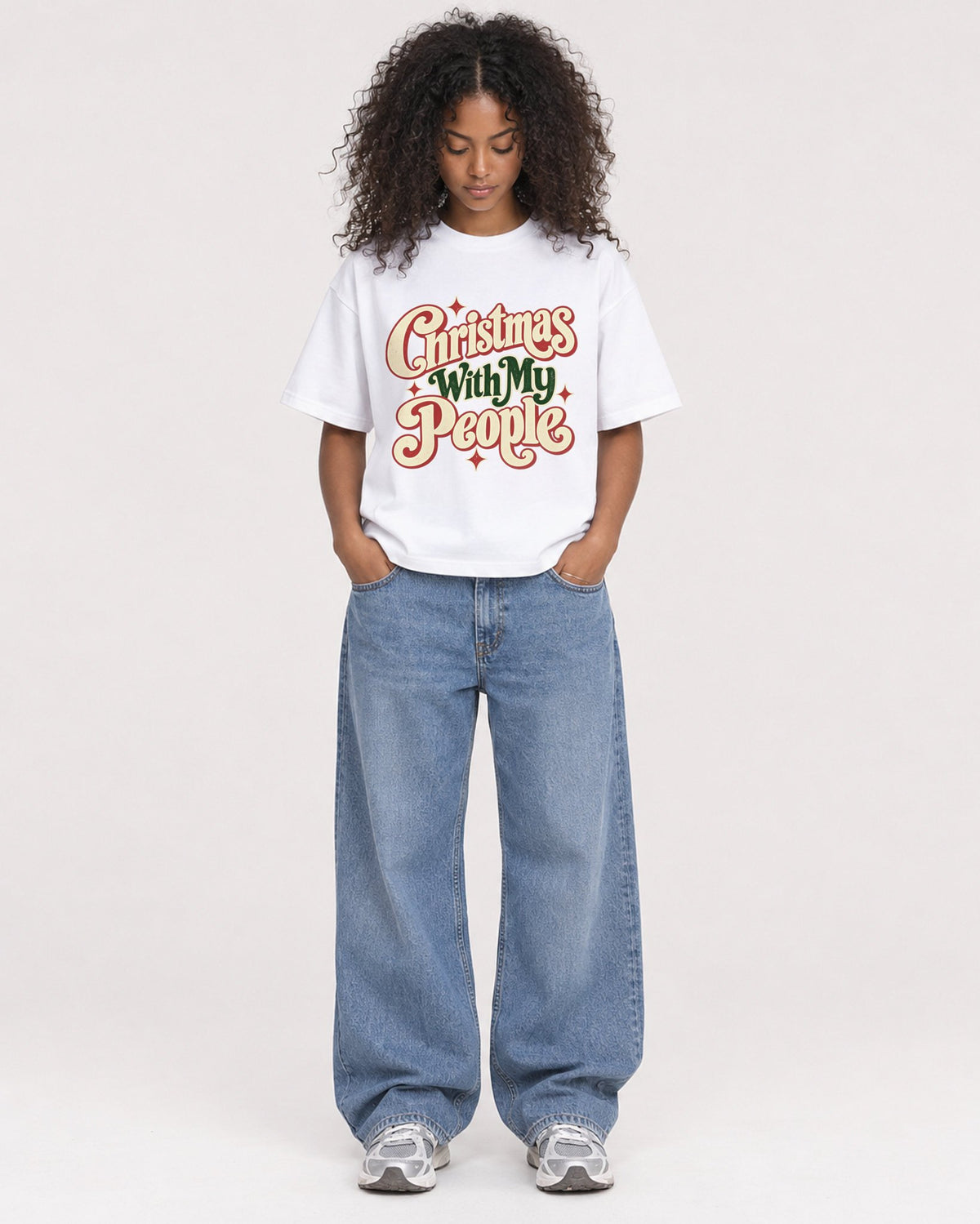 Mockup Boxy Heavyweight Tee White female full-body 05