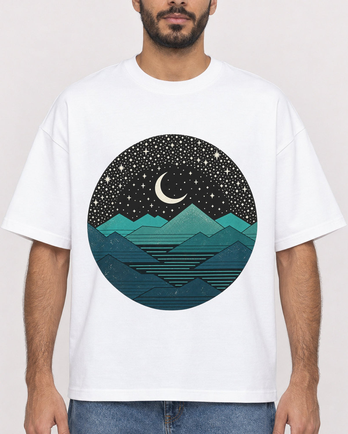 Mockup Boxy Heavyweight Tee White male close-up 07