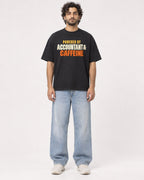 Mockup Boxy Heavyweight Tee Black male full-body 17