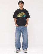 Mockup Boxy Heavyweight Tee Black male full-body 06