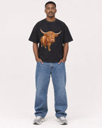 Mockup Boxy Heavyweight Tee Black male full-body 14